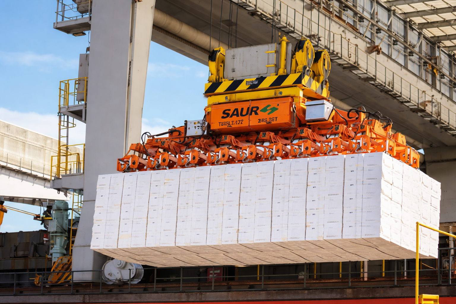 Operação de embarque de celulose